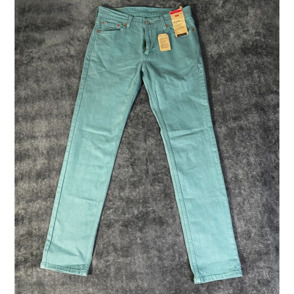Levi’s Jeans 511 Slim 30x32 Teal Green Eco Ease Stretch Denim NWT New - Picture 1 of 13